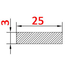 Алюминиевая полоса 25х3 б.п.