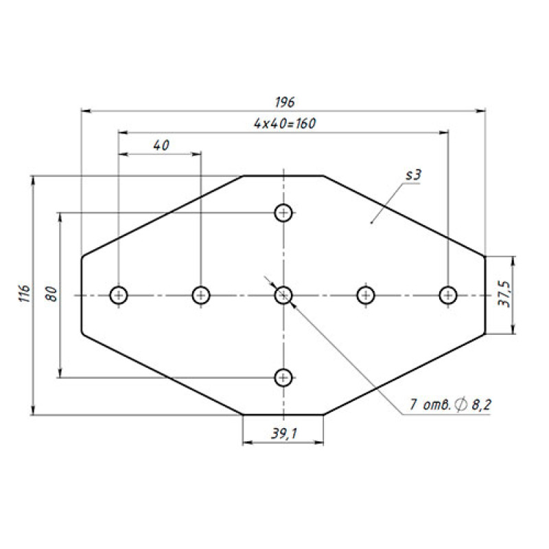Крестовый соединитель 3х5 (4040)