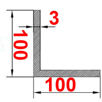 Уголок алюминиевый 100х100х3 б.п.