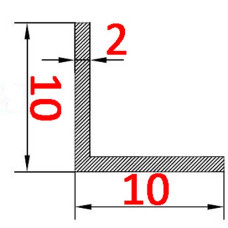 Уголок алюминиевый 10х10х2 б.п.