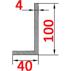 Уголок алюминиевый 100х40х4 AS