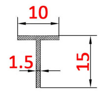 Тавр алюминиевый 15х10х1.5 AS