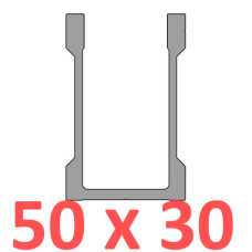 Соединительное крепление прямое трубы 50х30