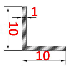 Уголок алюминиевый 10х10х1 AS