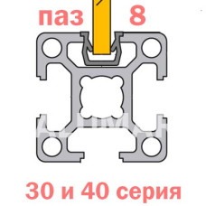 Уплотнитель для стекла паз 8