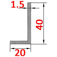 Уголок алюминиевый 40х20х1.5 AS