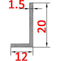 Уголок алюминиевый 20х12х1.5 AS