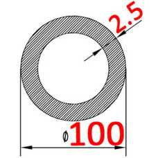 Труба алюминиевая 100х2.5 б.п. круглая