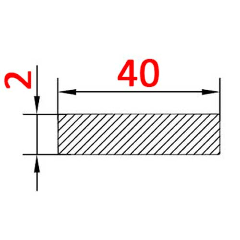 Алюминиевая полоса 40х2 б.п.