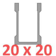 Соединительное крепление прямое трубы 20х20