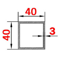 Труба алюминиевая 40х40х3 AS квадратная